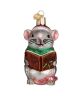 Grey Caroling Mouse Ornament