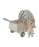 Mint Pram with Baby Mouse