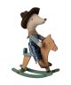 Little Brother Cowboy Mouse and Rocking Horse