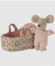 Rose Baby Mouse in Carry Cot