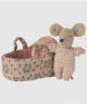 Rose Baby Mouse in Carry Cot