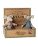 Grandma and Grandpa Mice in a Cigarbox