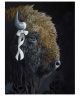 Bison wtih White Bow on Canvas