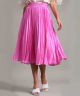 Pink Accordian Pleat Midi Skirt