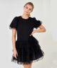 Knit and Tulle Little Black Dress
