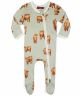 Highland Cow Bamboo Zipper Footed Romper