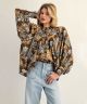 Mocha Bloom Floral Blouse