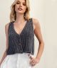 Ink Crop Button Sweater Vest