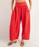 Red Mineral Washed Barrel Leg Pants
