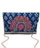 Multi-Colored Batik Print Embroidered Clutch or Shoulder Bag