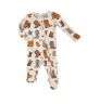 Brown Boots Bamboo Zipper Footie