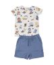 Blue Boots Crew Neck Tee and Shorts