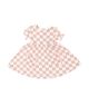 Checkerboard Pink Twirly Short Sleeve Dress