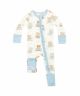 Teddy Bears Blue Bamboo Zipper Romper