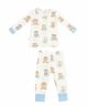 Teddy Bears Blue Bamboo Long Sleeve Loungewear