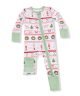 Pink Sugar Plum Fairy Fair Isle  2 Way Zipper Romper