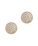 Round Disc Micropave CZ Stud Earrings