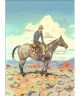 Vintage Image Cowboy on Horse on the Prairie Print