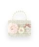 Mini Beige Floral Appliques Tweed Purse