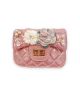 Floral Shiny Bubblegum Quilted Purse