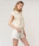Fernanda Button Front Textured Ribbed Top