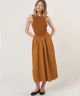 Corinne Mixed Fabric Tank Dress