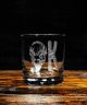 OK Bison Head Round Rocks Glass