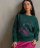 Embroidered Horses Embrace Green Sweatshirt