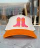 Pink Boots Embroidered Vintage Hat