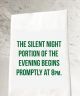 Silent Night Portion Begins at 8 Tea Towel