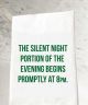 Silent Night Portion Begins at 8 Tea Towel