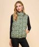 Olive Floral Puffer Vest