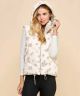 Floral Print Pebbled Puffer Vest