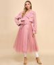 Double Breasted Trench Coat with Tulle Skirt