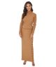 Full Length Knit Pencil Skirt with Button Slit