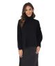 Black Drapey Turtleneck Knit Sweater