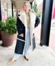 Distressed Faux Leather and Faux Fur Coat