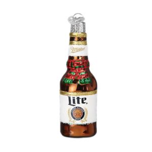 Holiday Miller Lite Bottle Ornament