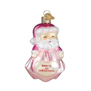 Baby Girl's 1st Santa Lovey Ornament