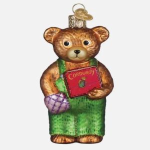 Corduroy Holding Book Ornament