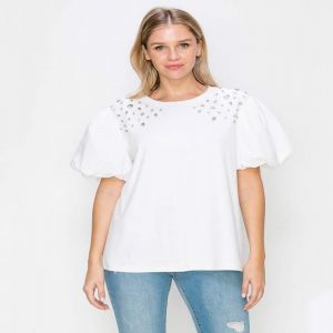 Runa Top With Studded Bling