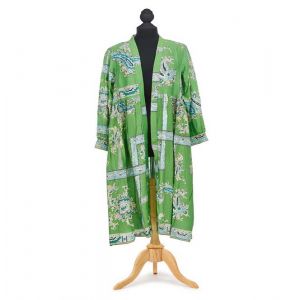 Green Handkerchief Print Kimono