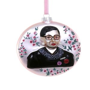 Ruth Bader Ginsburg Pink Ornament