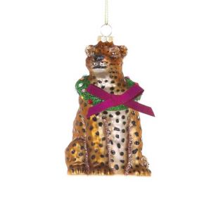Merry Making Leopard Ornament
