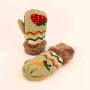 Strawberry and Carrot Knitted Mittens