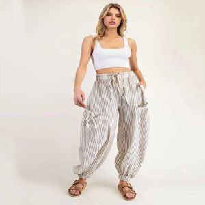 Striped Drawstring Jogger Pants