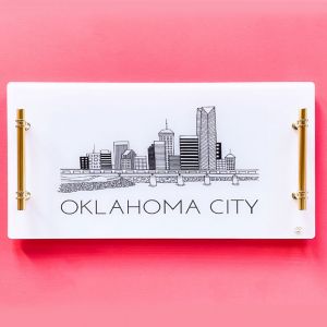 Oklahoma Skyline Large Acrylic Tray