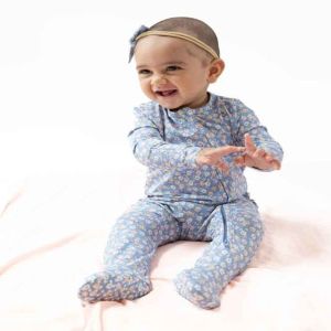 Country Calico Ruffle 2 Way Zipper  Bottom Footie