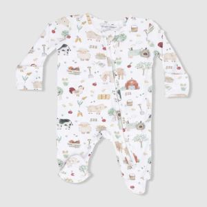 Cute Farm Animals 2 Way Zipper Footie