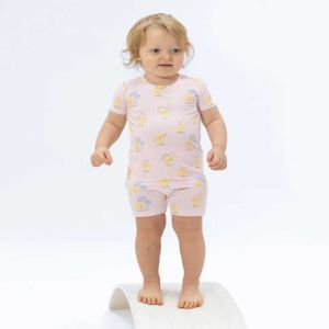 Pink Vintage Spring Ducklings Loungewear Short Set